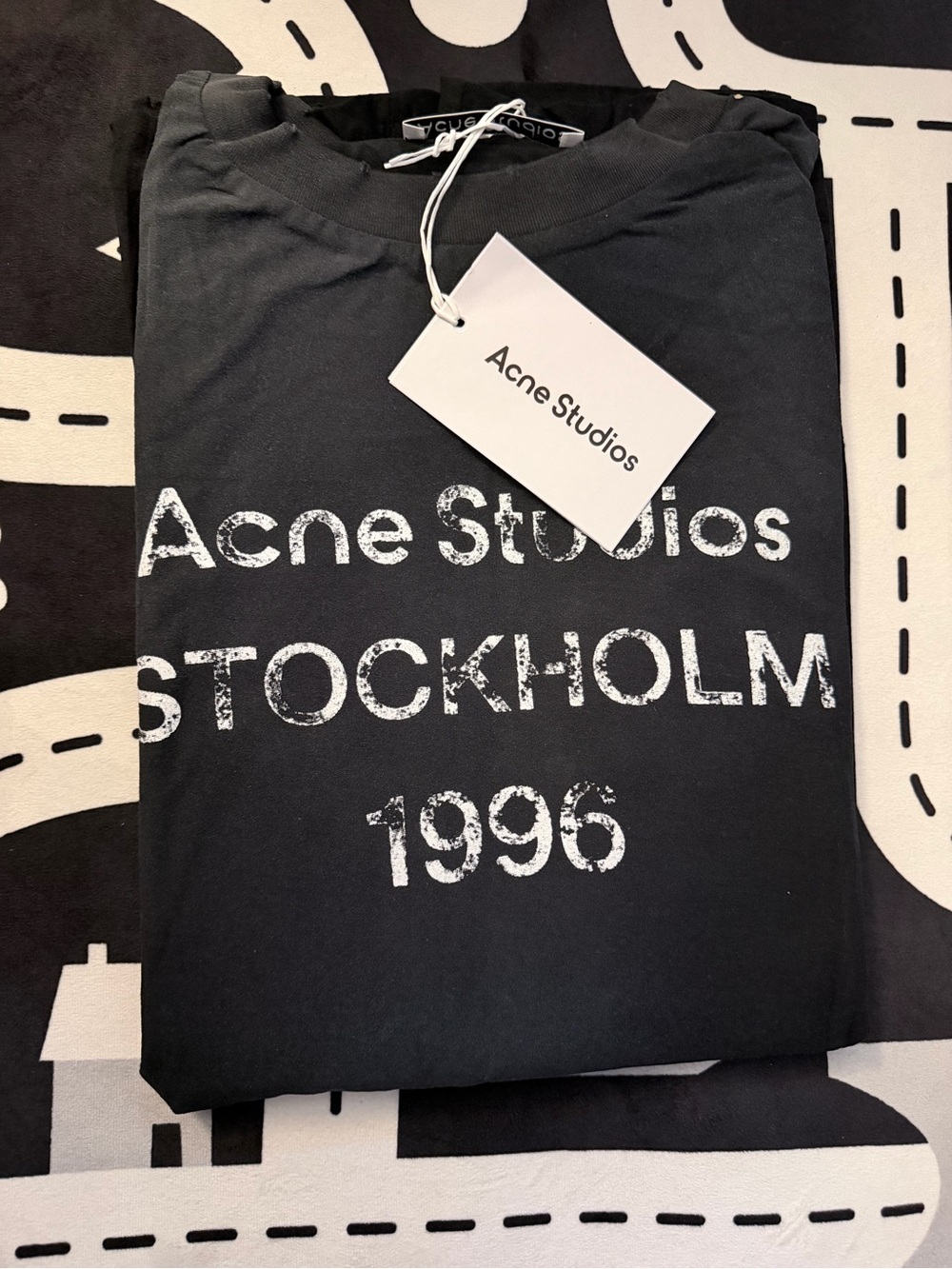Acne Studios Stockholm 1996 Black Logo Tee Size S/L